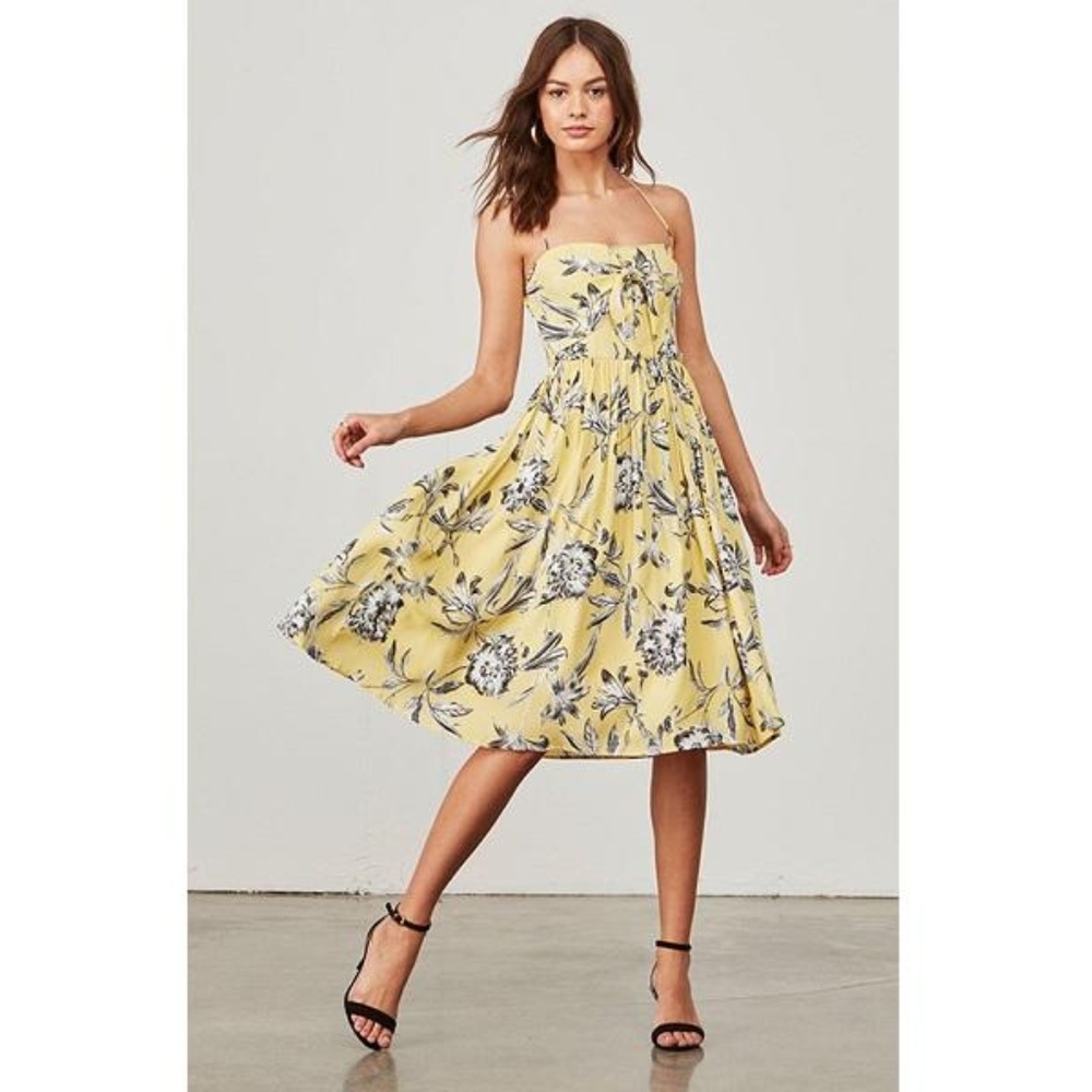 BB Dakota Floral Crepe Midi Dress